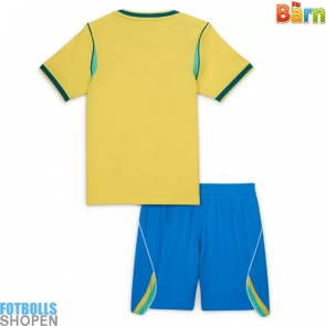 Billiga Brasilien Hemmatröja Barn VM 2026 Kortärmad (+ Korta byxor)